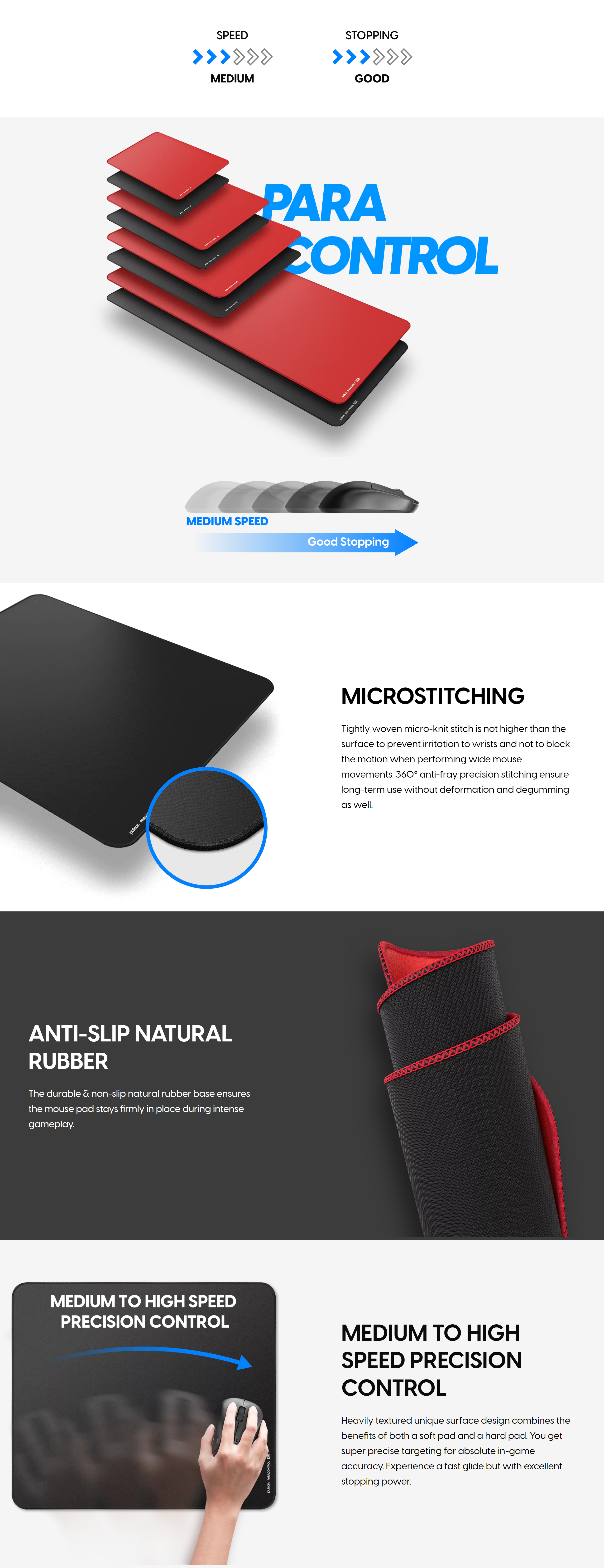 A large marketing image providing additional information about the product Pulsar Paracontrol V2 Mousemat Medium - Black - Additional alt info not provided